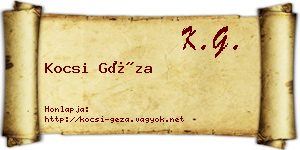 Kocsi Géza névjegykártya