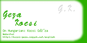 geza kocsi business card
